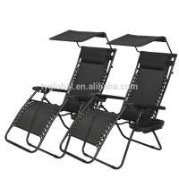 New 2 PCS Zero Gravity beach Chair outdoor Lounge Chairs with canopy