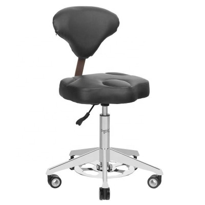 Round wooden & leather modern beauty salon bar stool